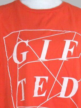 Anvil Men's Orange Short-Sleeve T-Shirt "Gifted" Size XL (C1943)